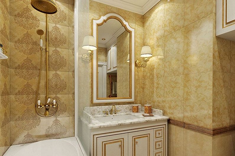 Projeto do banheiro 2 m². no estilo clássico