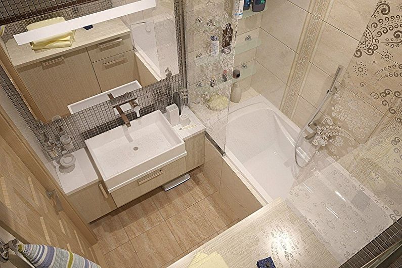 Kúpeľňový dizajn 2 m² - povrchová úprava podláh