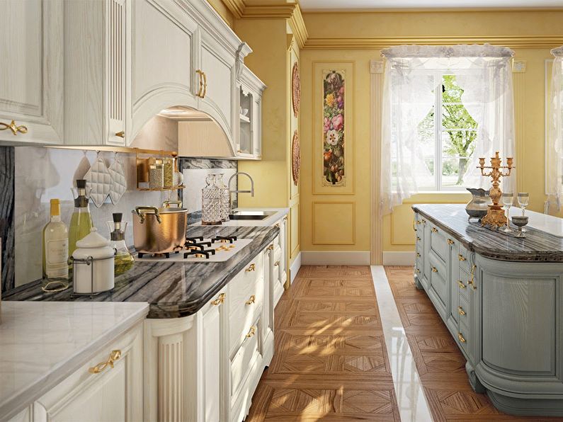 Interior bucătărie în stil italian, Soluții color