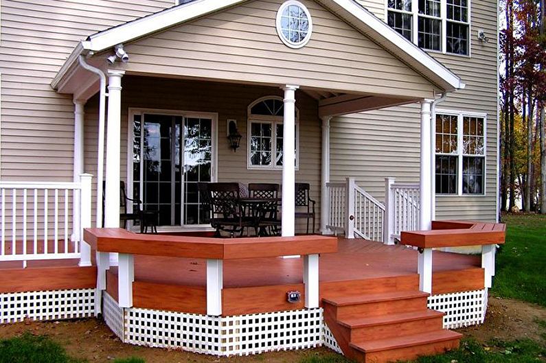 Hvordan dekorere verandaen til et privat hus: 80 ideer