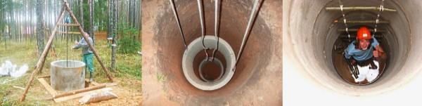 pokládka betonových prstenů do studny