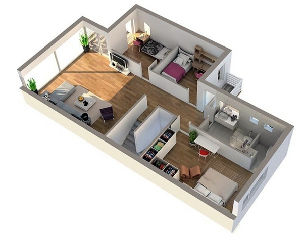 Steg 6. Volymetrisk modell av lägenheten - foto