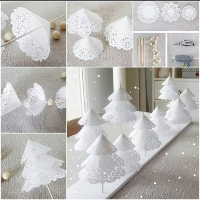 עץ חג המולד עשוי מפיות נייר