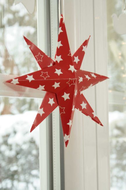 Estrella roja de origami