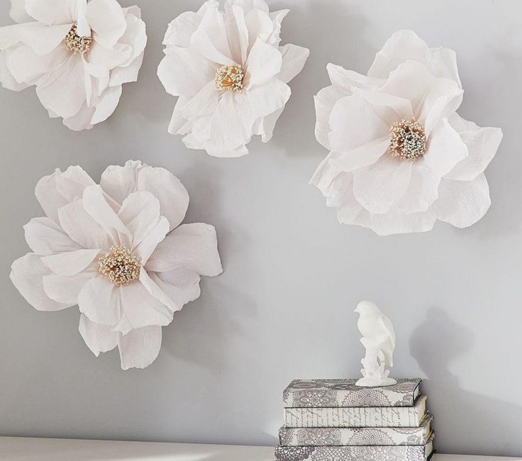 Conjunto de flores blancas para decoración.