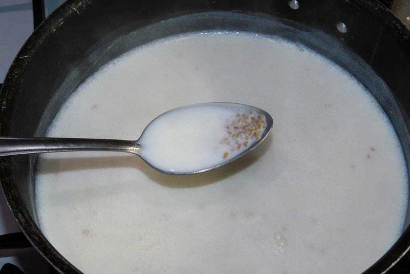 vařit kaši v mléce
