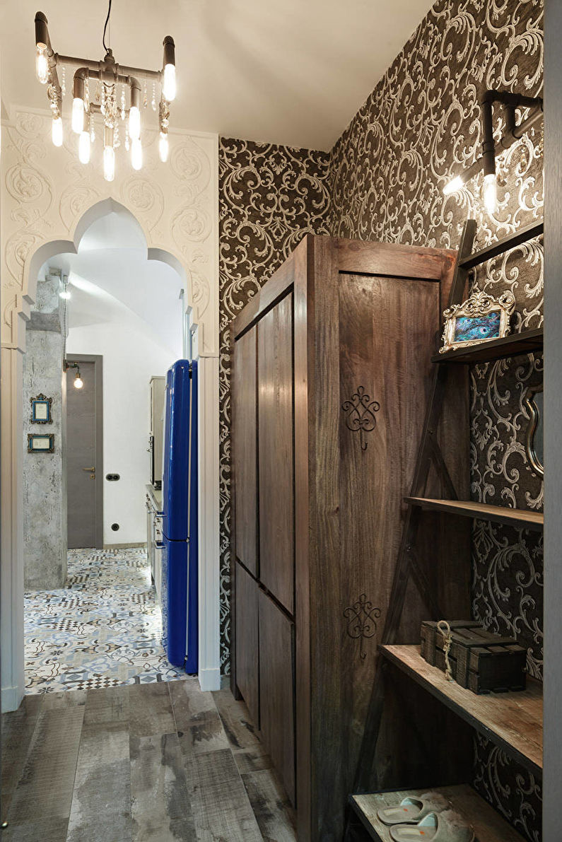 Tapeter för korridoren i orientalisk stil - foto