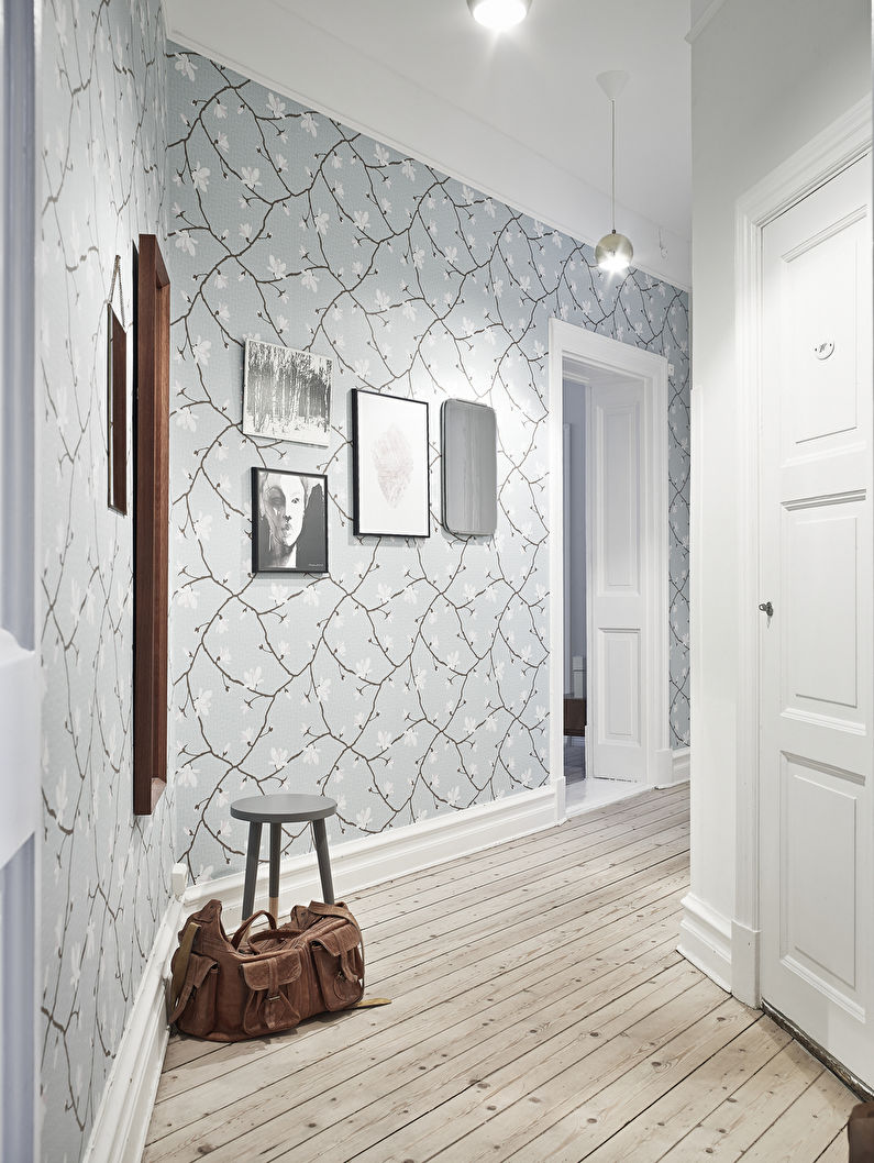 Papel tapiz para el pasillo en estilo escandinavo - foto