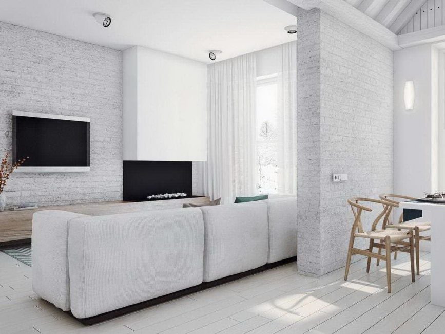 Apartament studio alb