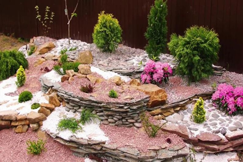 Kamenná záhrada - Kvetinový záhon v krajine, nápady na úpravu krajiny