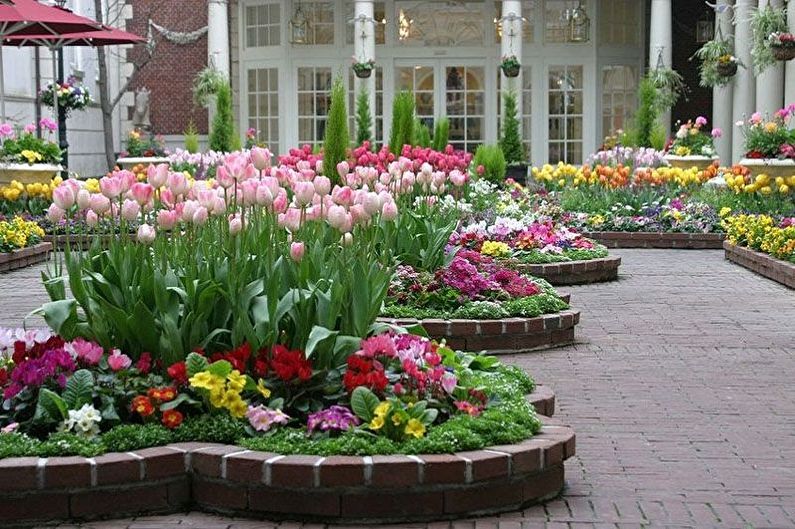 Modulové kvetinové záhony - Kvetinový záhon v krajine, nápady pre dizajn krajiny
