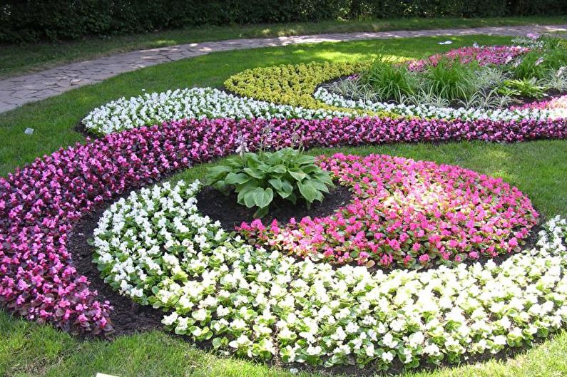Viacrozmerné kvetinové záhony - Kvetinový záhon v krajine, nápady pre dizajn krajiny