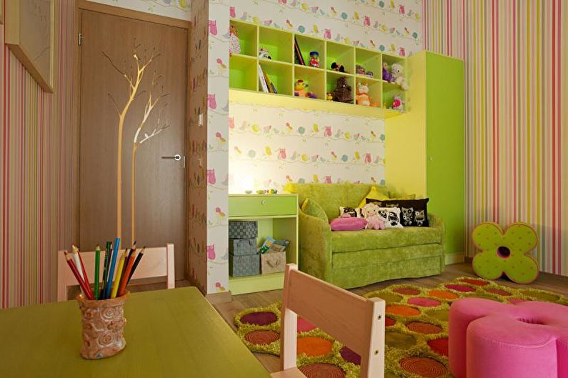 Łączenie tapety w pokoju dziecięcym - zdjęcie
