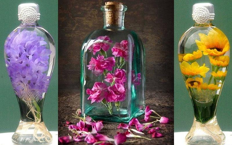 Blumen im Glas konserviert