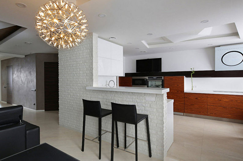 Secesná hnedá kuchyňa - návrh interiéru