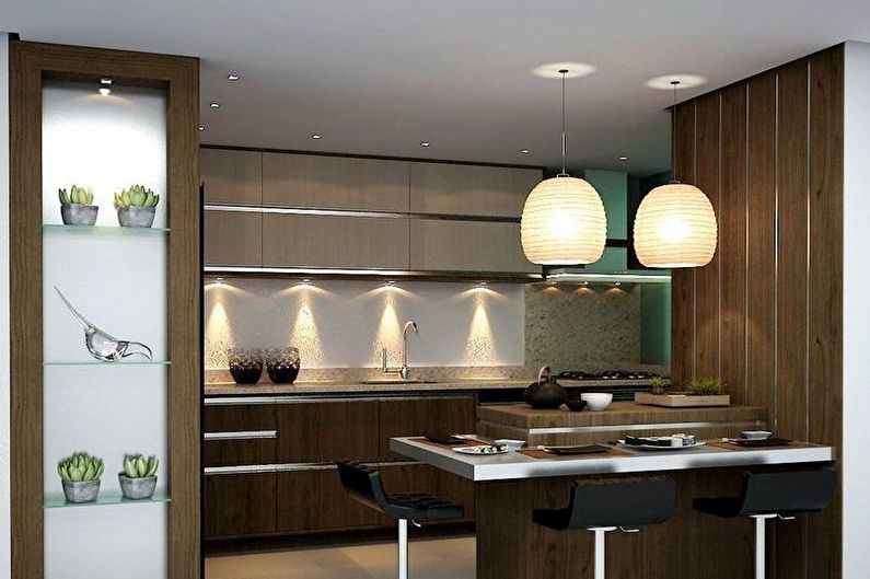 Design interior bucătărie maro - fotografie