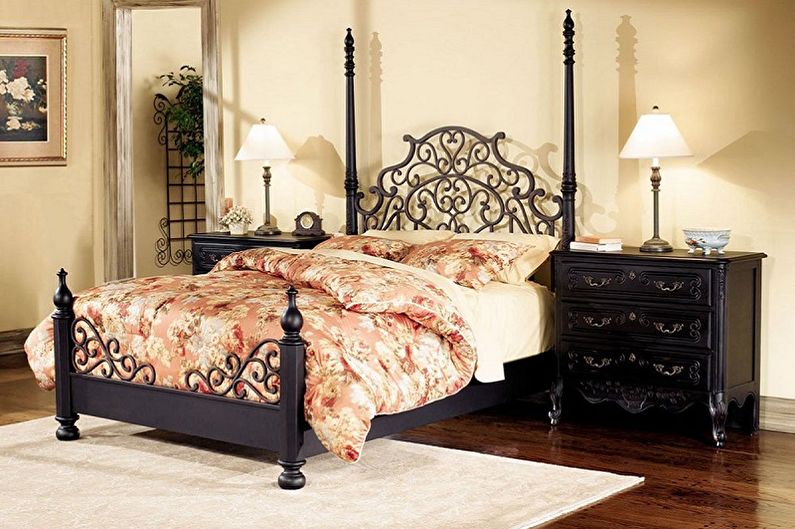 Tipuri de paturi din fier forjat în diferite stiluri - Provence