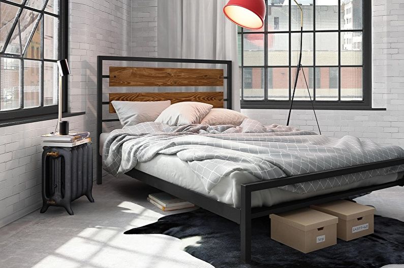Typy postelí z tepaného železa v rôznych štýloch - Loft
