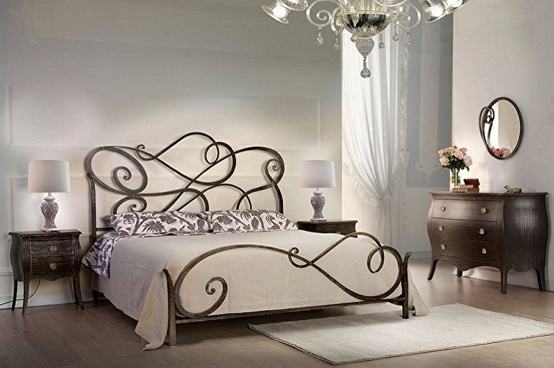 Tipuri de paturi din fier forjat în diferite stiluri - Modern