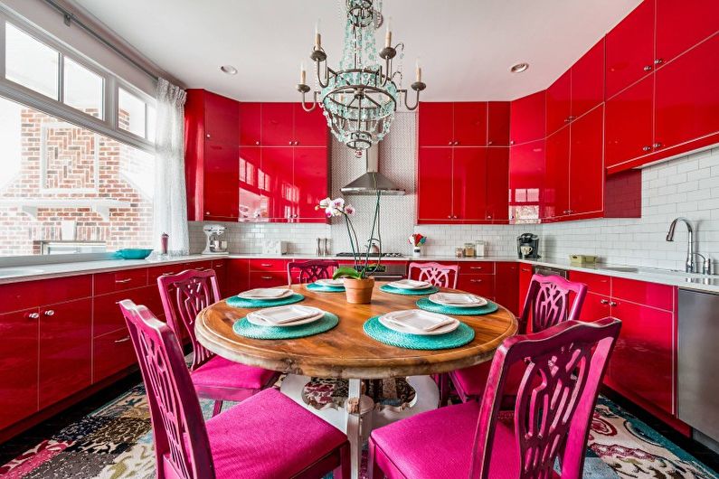 Red Kitchen Design - stropna obloga