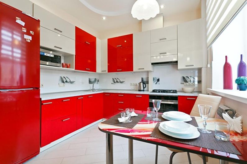 Cozinha vermelha (60 fotos): idéias de design