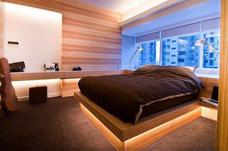 Vrste podijevih postelj - Podij z vgrajeno osvetlitvijo