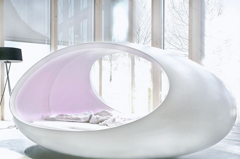 Vrste okroglih postelj v spalnici - Okrogla postelja za umivalnik