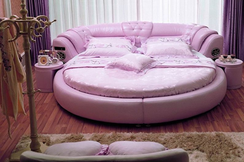 Typer av runda sängar i sovrummet - Rund säng med olika funktioner
