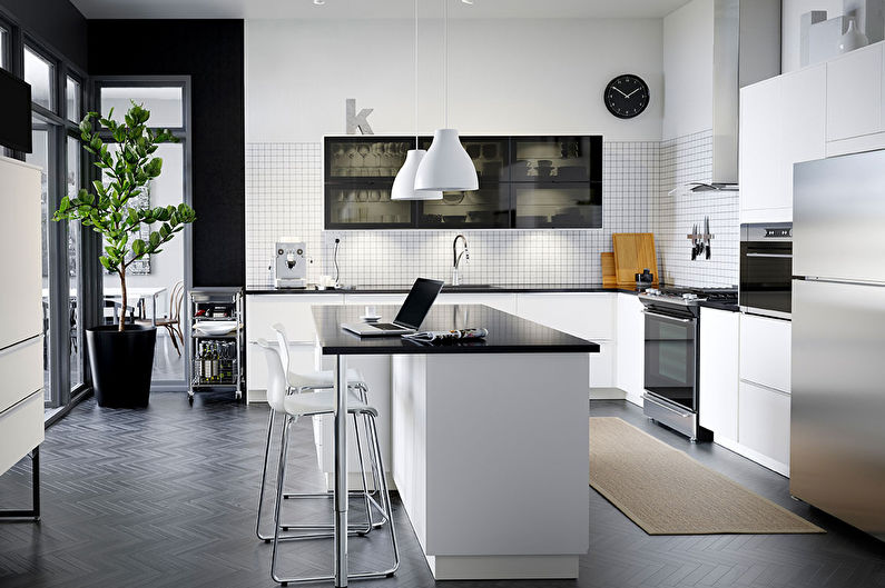 Kuchyňa na ostrove Ikea - interiérový dizajn