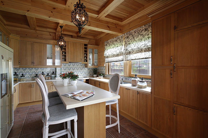 Insula de bucătărie în stil rustic - Design interior