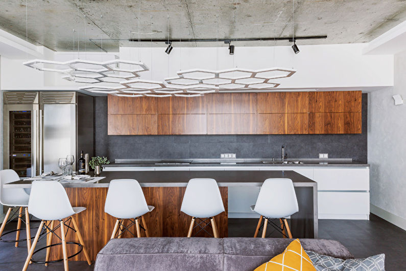 Design interior bucătărie cu insulă - fotografie