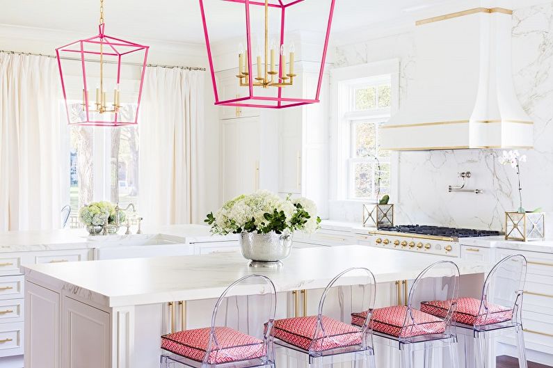 Pink Kitchen Design - Decoração e Iluminação