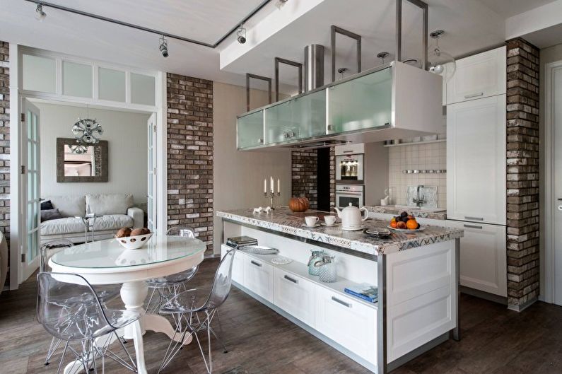 Cozinha leve em estilo loft - Design de interiores