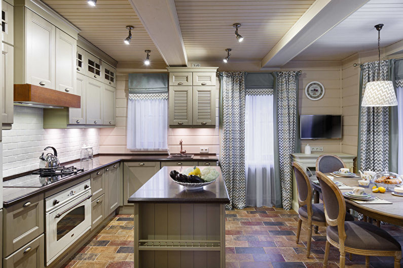 Interiérový dizajn kuchyne vo svetlých farbách - foto