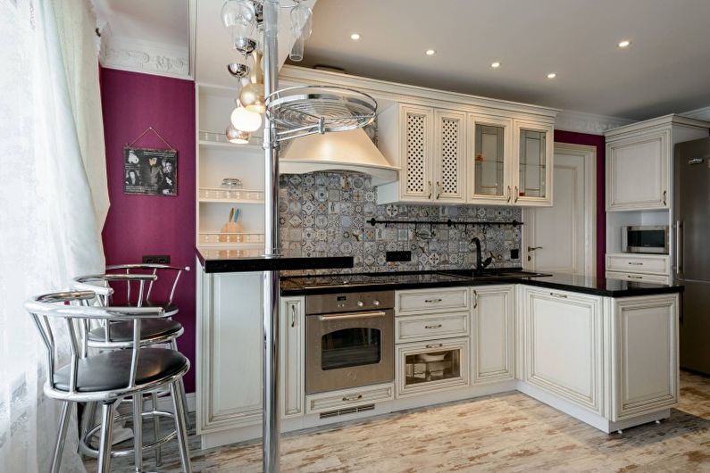 Design de interiores da cozinha em cores claras - foto