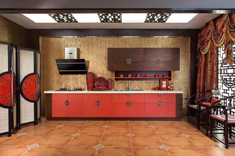 Kjøkken i orientalsk stil - interiørdesignfoto