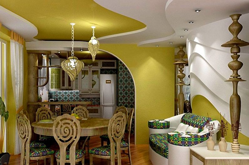 Orientalsk oliven kjøkken - interiørdesign