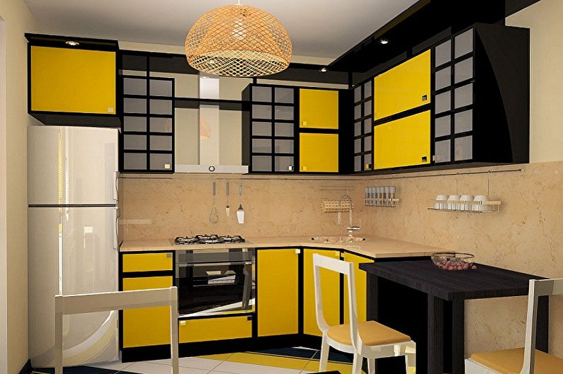 Pequena cozinha de estilo japonês - design de interiores