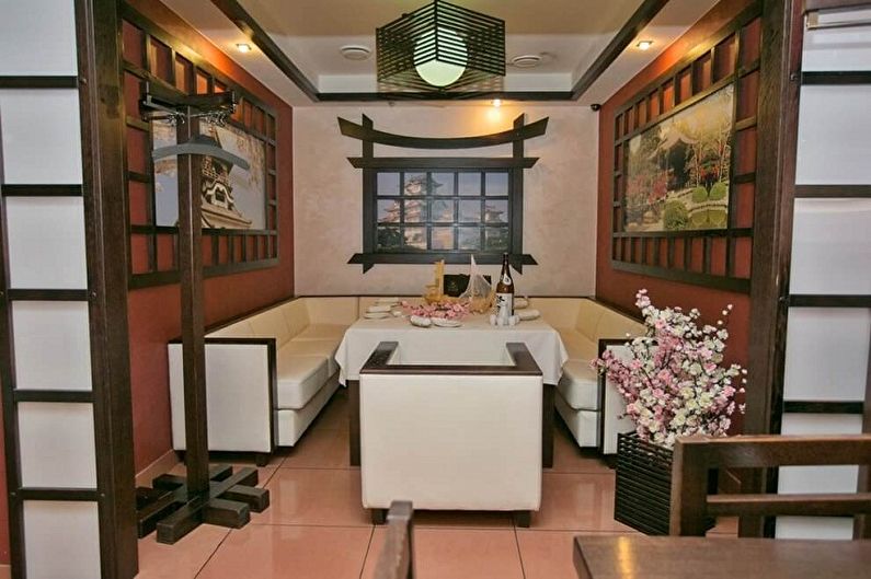 Notranjost kuhinje v japonskem slogu - fotografija
