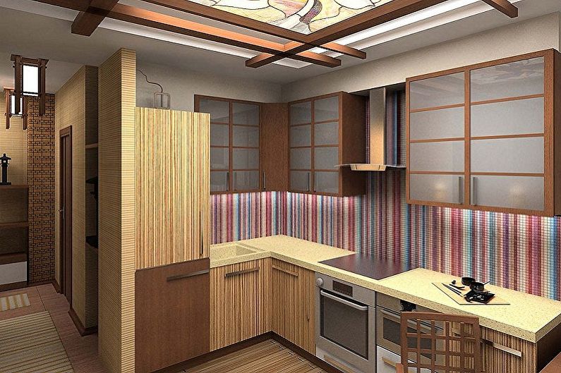 Design de interiores de cozinha em estilo japonês - foto