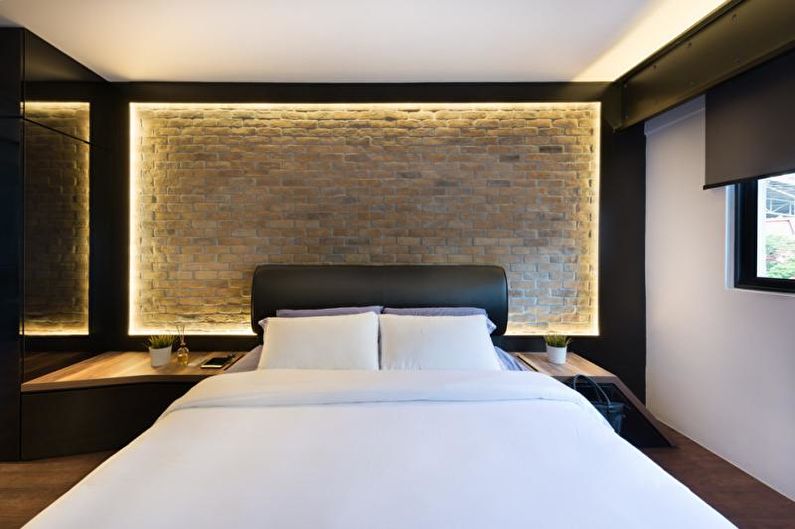 Spálňa - dizajn bytu v high -tech štýle