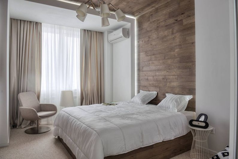 Dormitor - Designul unui apartament în stilul minimalismului