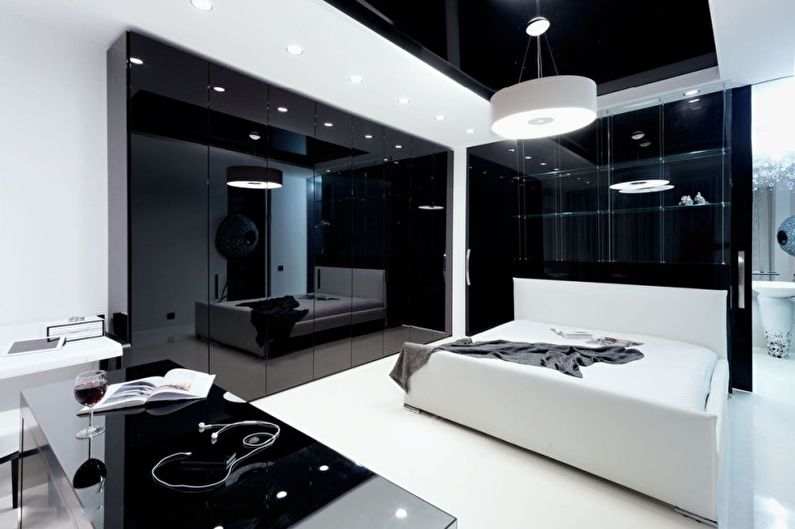 Dormitor - Designul unui apartament în stilul minimalismului