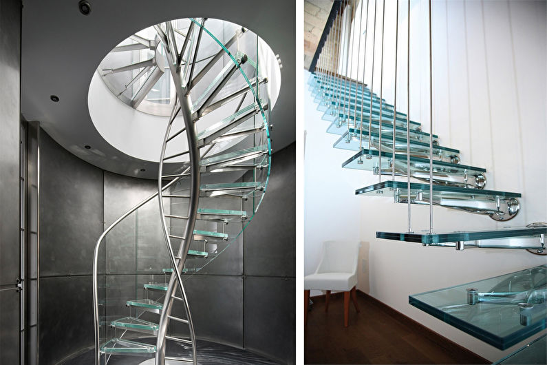 Steklene stopnice v drugo nadstropje