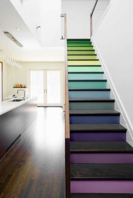 מדרגות מרובות צבעים - מבטא בהיר בפנים