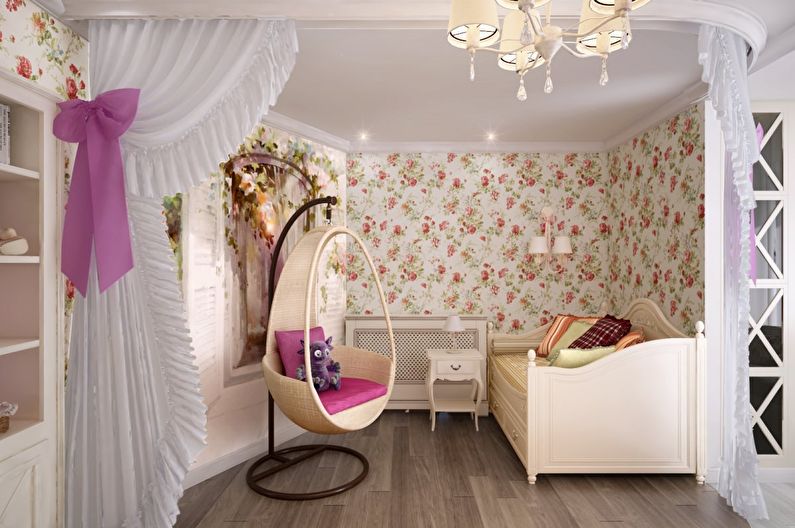 Projekt małego pokoju dziecięcego w stylu prowansalskim