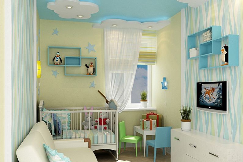 Oblikovanje majhne otroške sobe - Stropna dekoracija