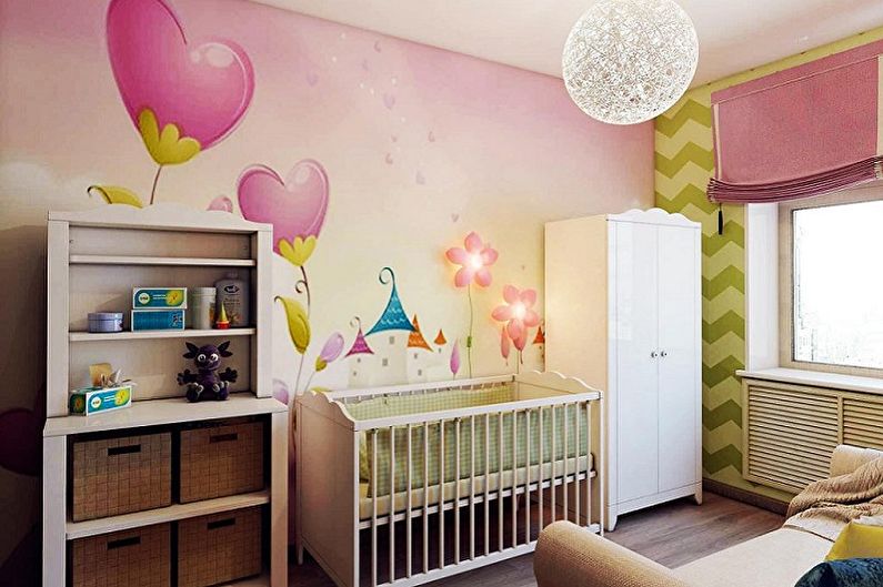 Oblikovanje majhne otroške sobe - razsvetljava in dekor