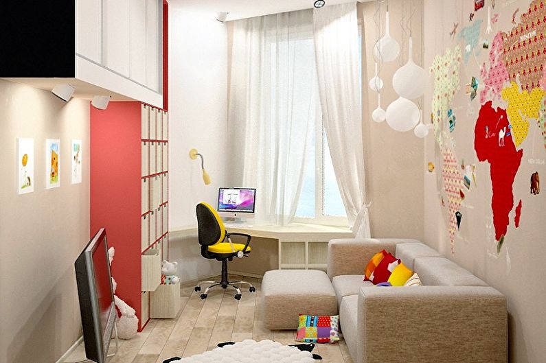Projeto interior de um quarto de criança pequena - foto