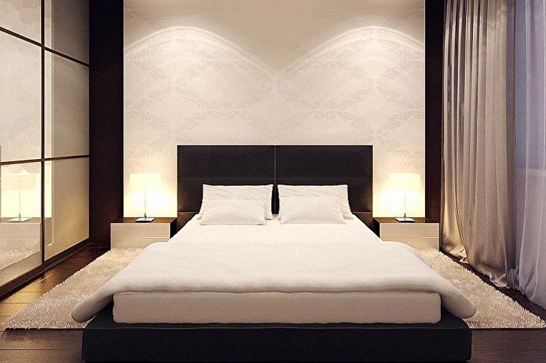 Litet sovrum i minimalismens stil - Inredning